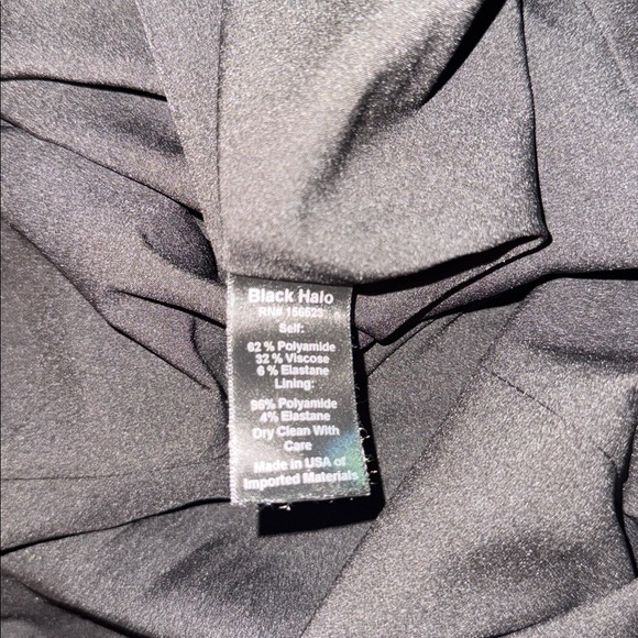 NWOT Black Halo Kashton Black Sleeveless Flounce Midi Sheath Dress sz 2 - Picture 5 of 8